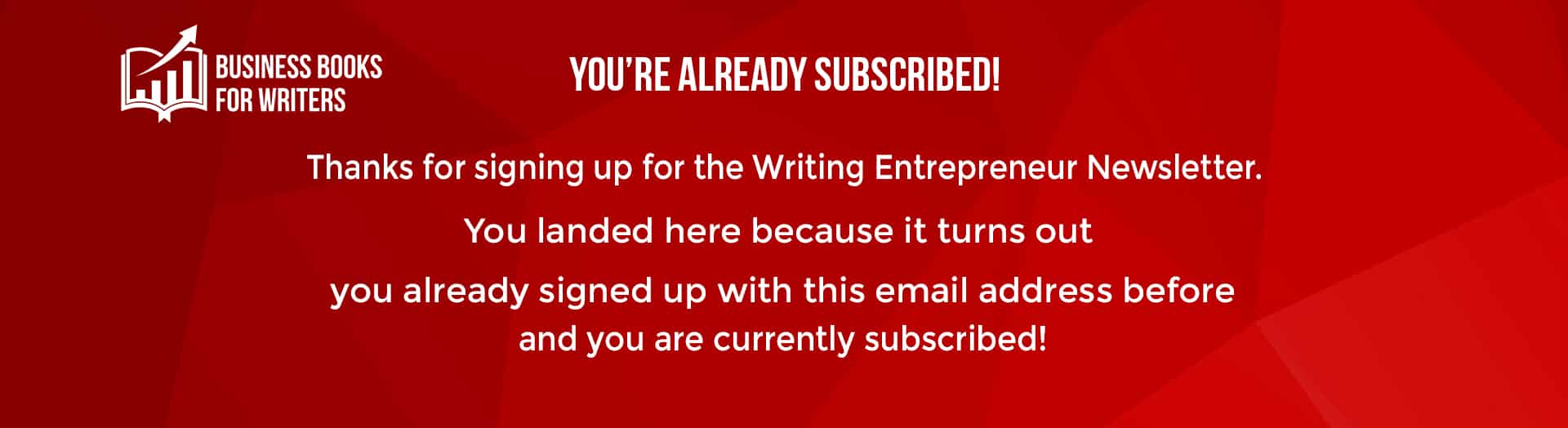 Newsletter already subscribed page
